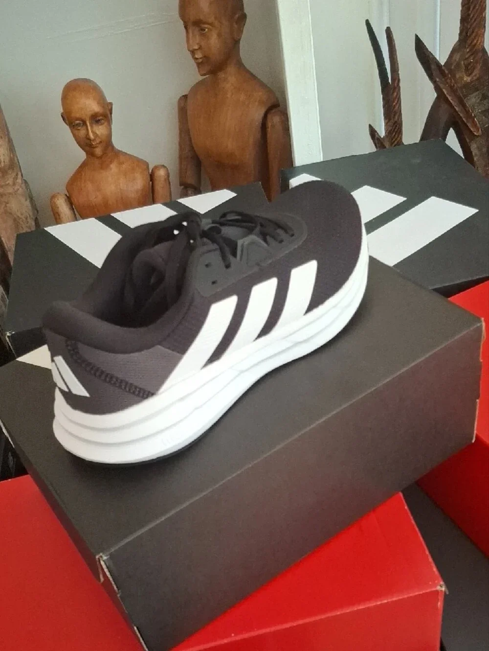 adidas Black and White Athletic Running Shoe